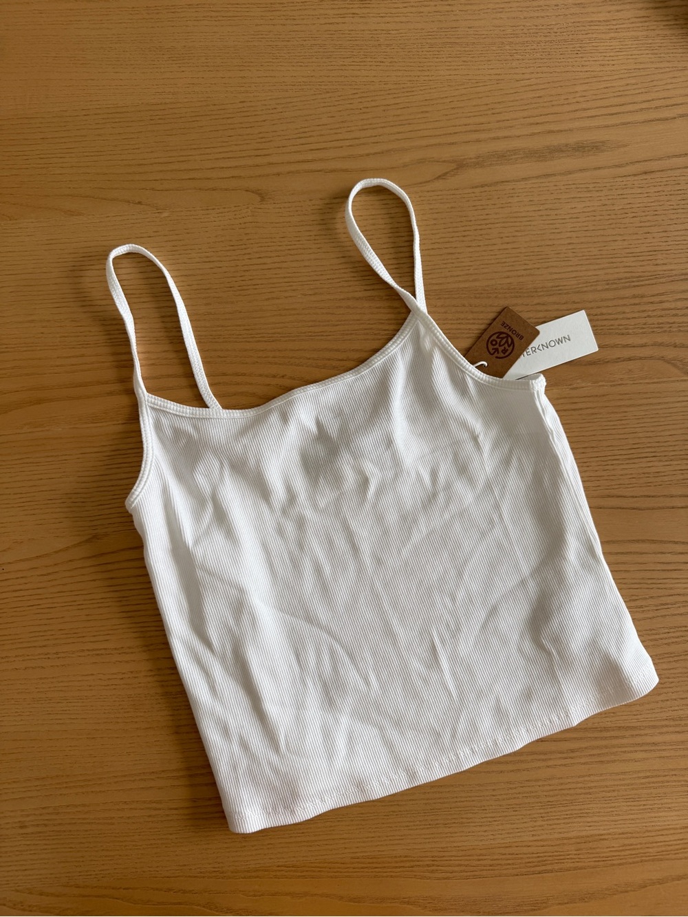 Outerknown White Ribbed Spaghetti-Strap Tank - Picture 4 of 4